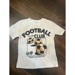 Kids H&M Football Club Est 1992 T Shirt White Size 6-7 Soccer Graphic Tee